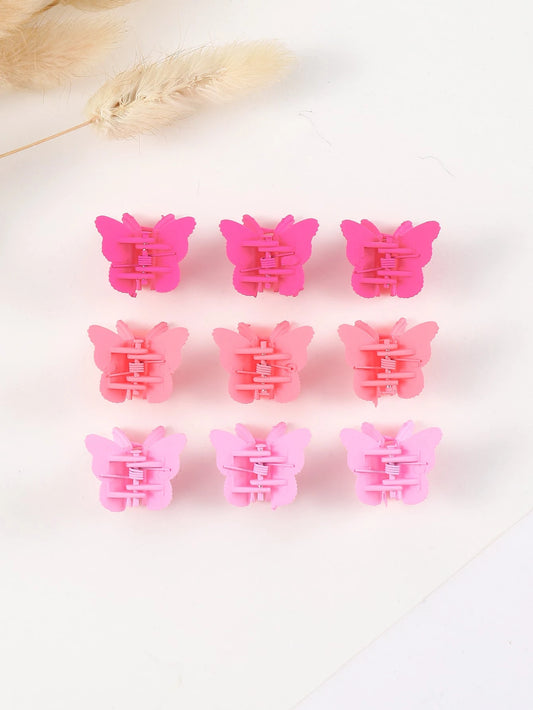 Pink Butterfly Clips 9pk