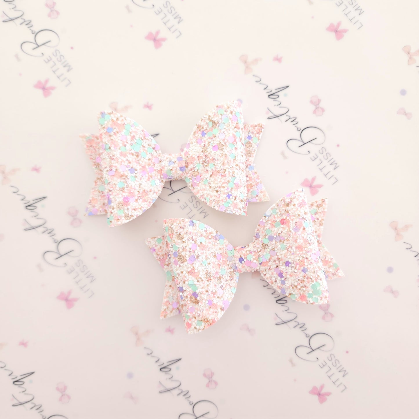 Birthday Cake Glitter Bows