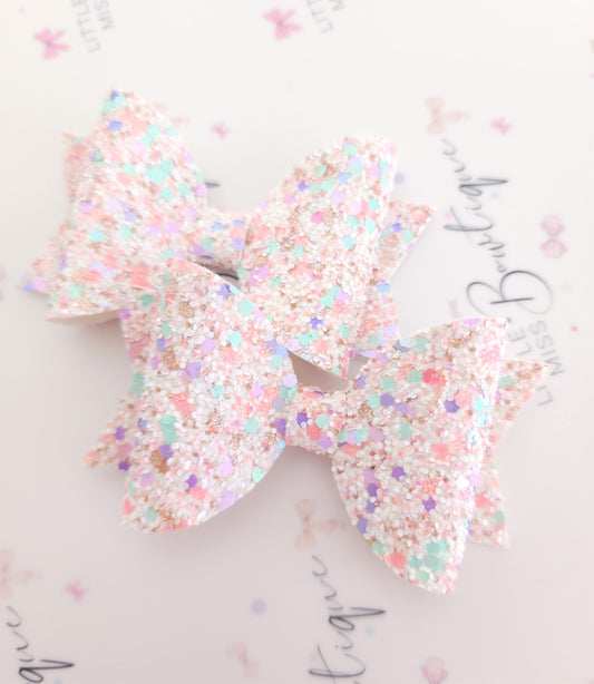 Birthday Cake Glitter Bows
