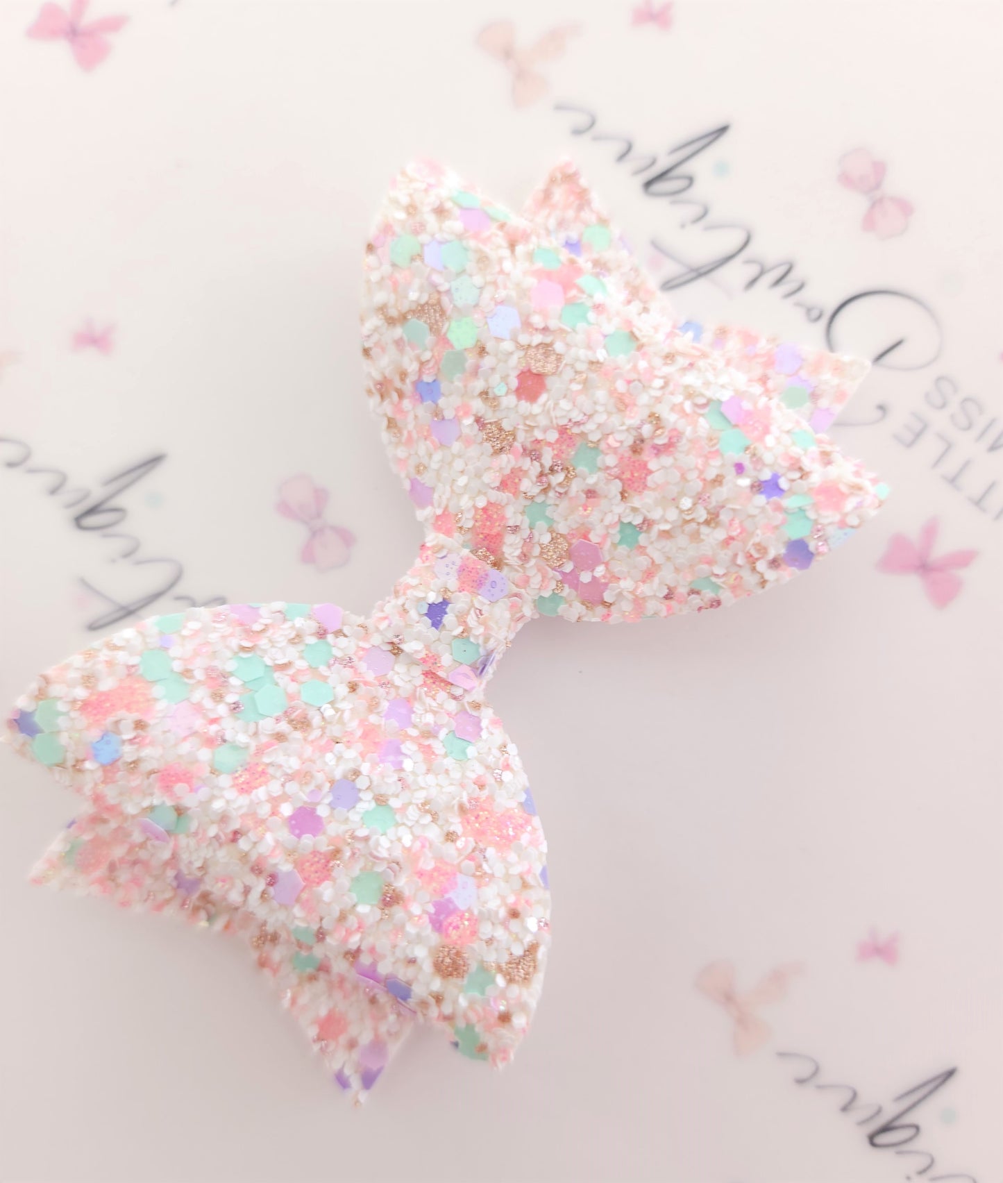 Birthday Cake Glitter Bows