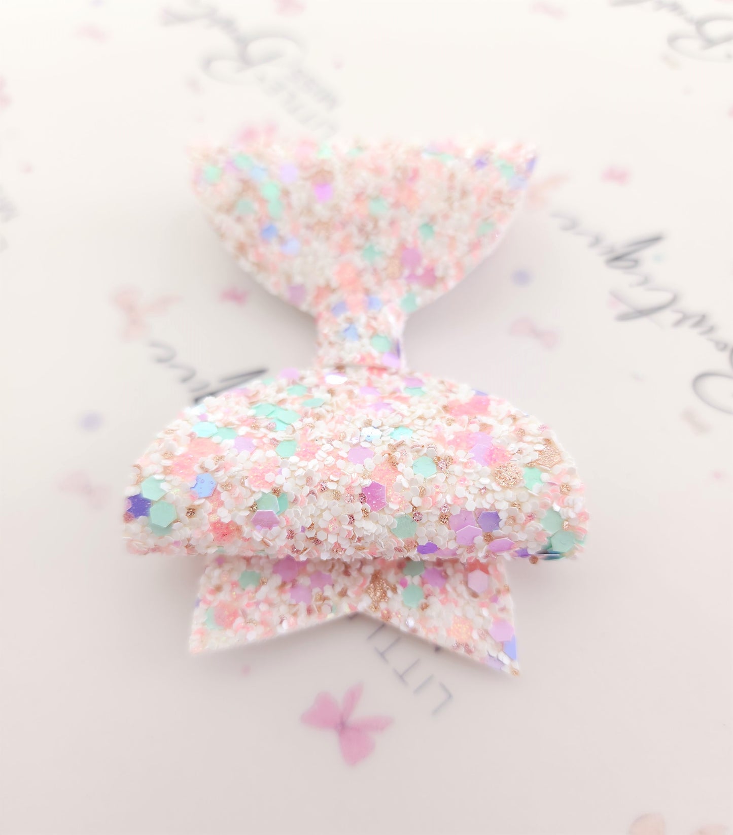 Birthday Cake Glitter Bows
