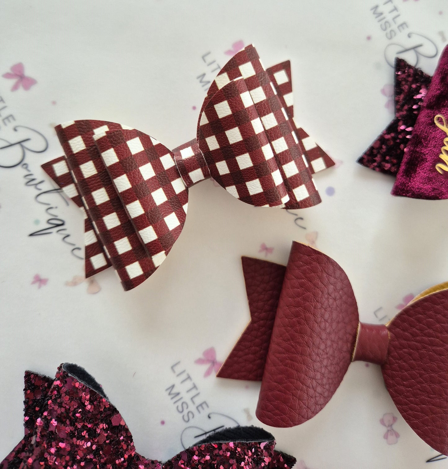 Burgundy School Bows