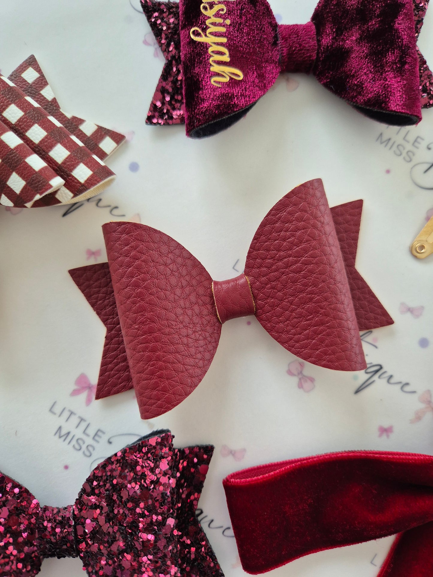 Burgundy School Bows