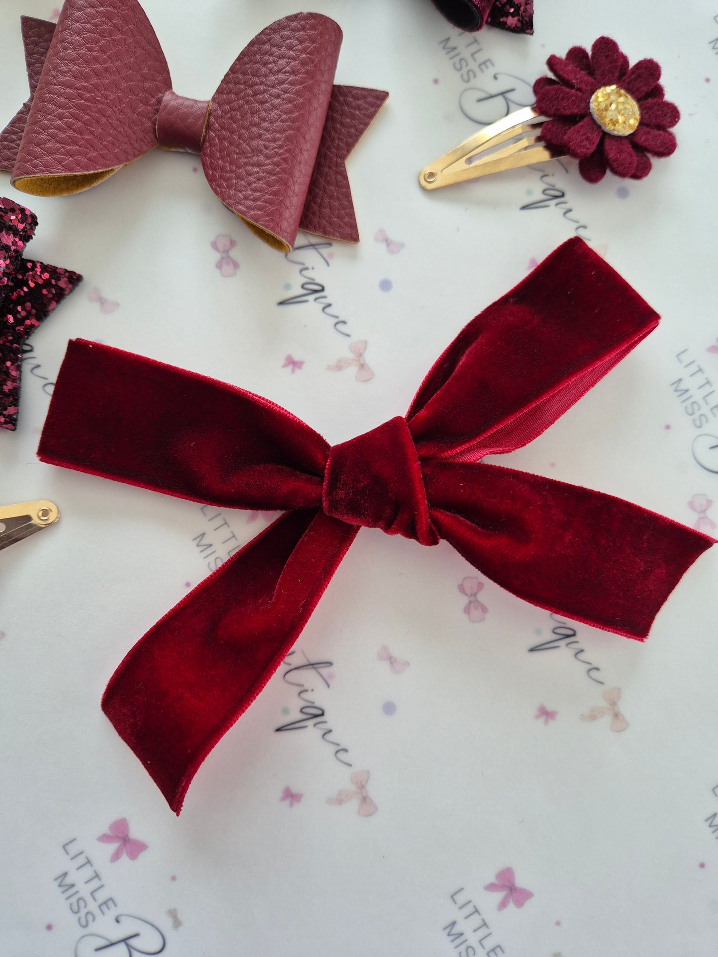 Burgundy School Bows