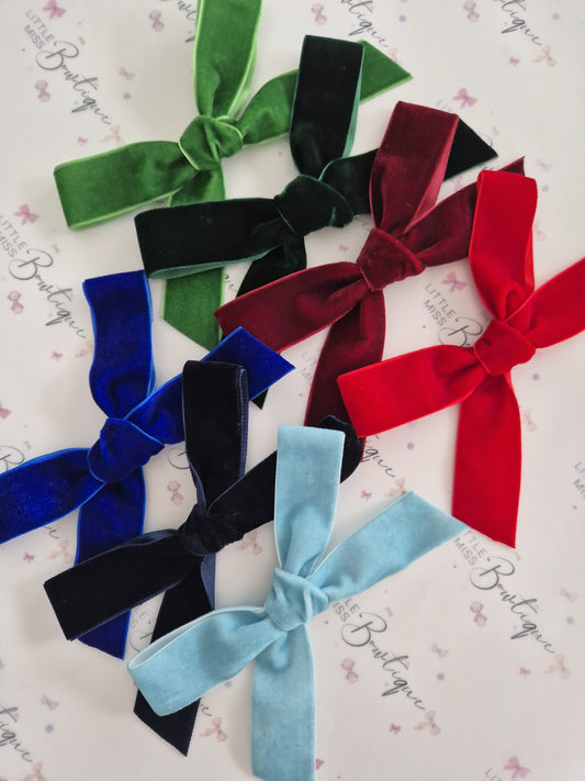 Velvet Ribbon Bows - Multiple Colours