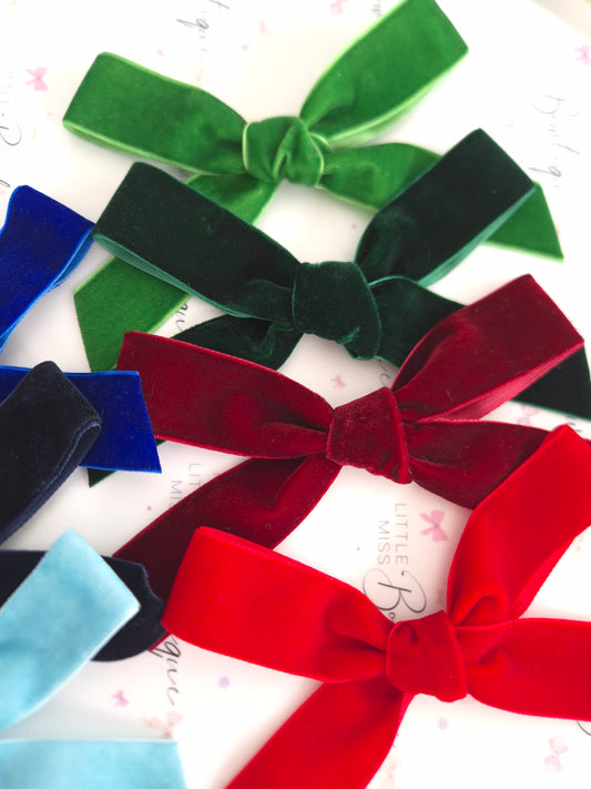 Velvet Ribbon Bows - Multiple Colours
