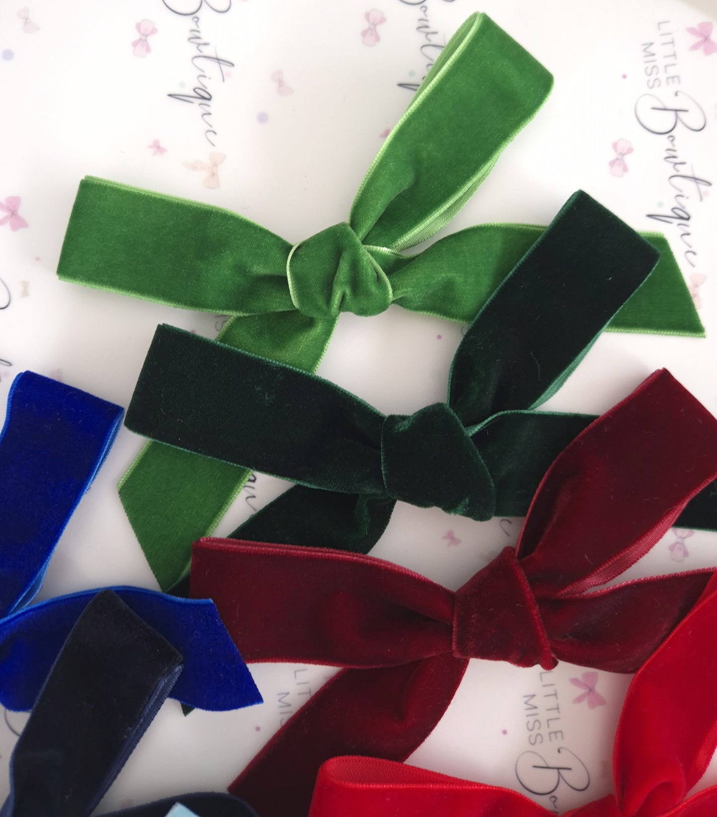 Velvet Ribbon Bows - Multiple Colours