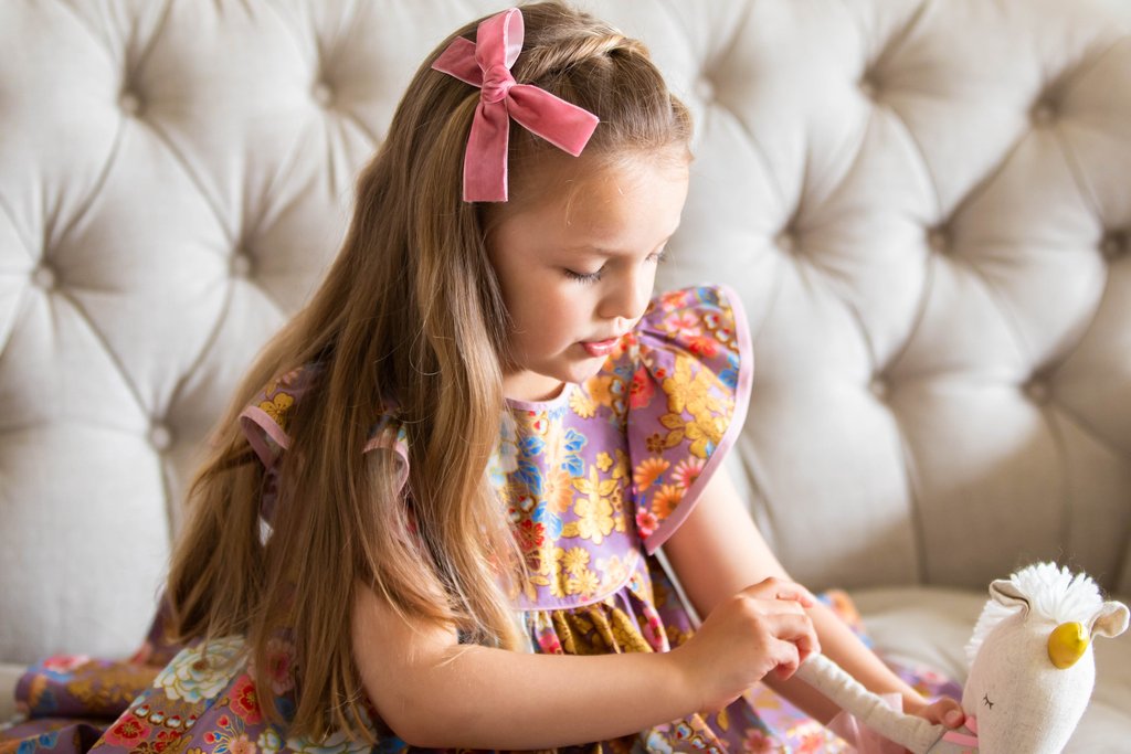 Dusty Pink Velvet Ribbon Bow