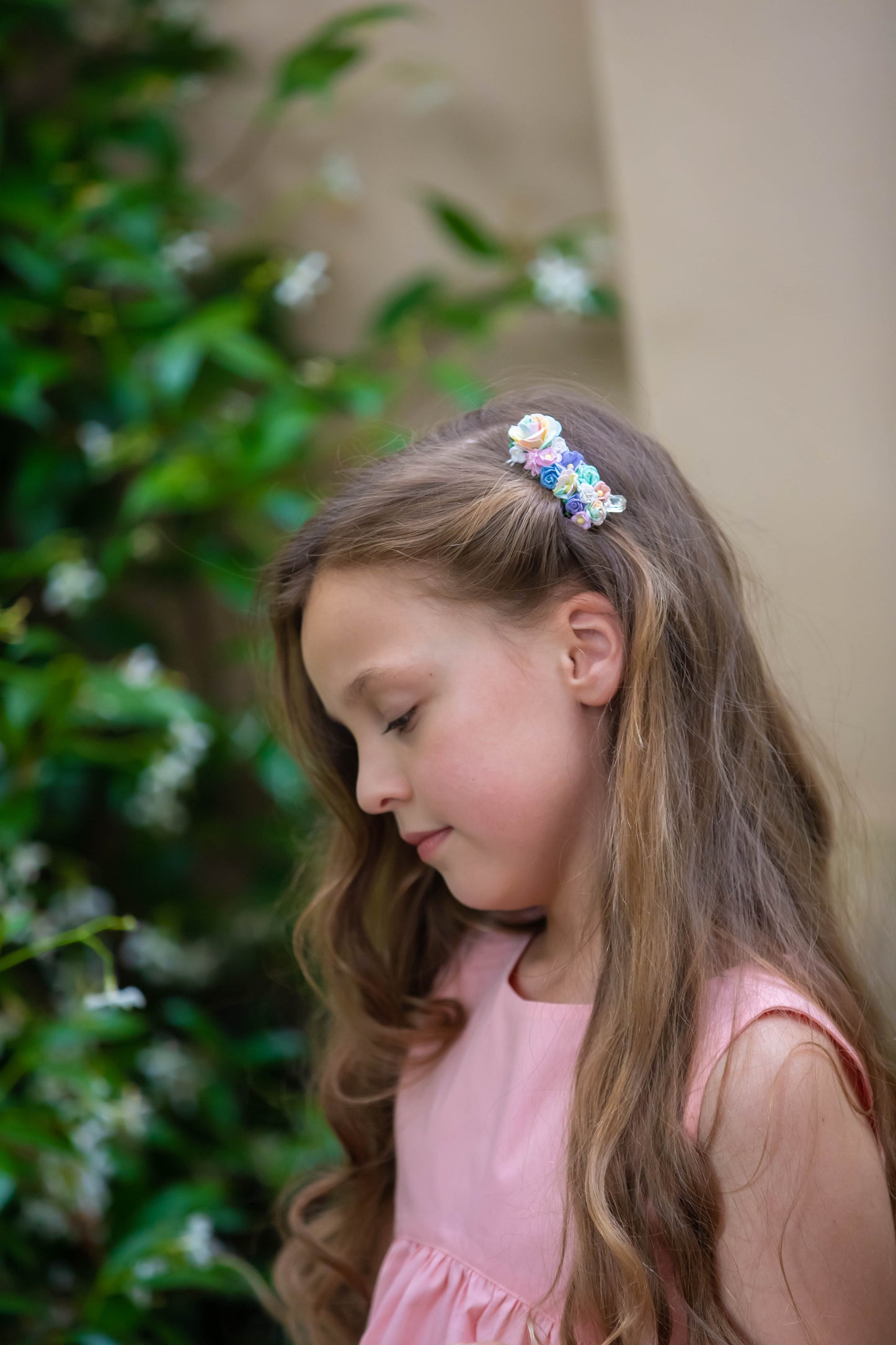 Pastel Rainbow Floral Comb