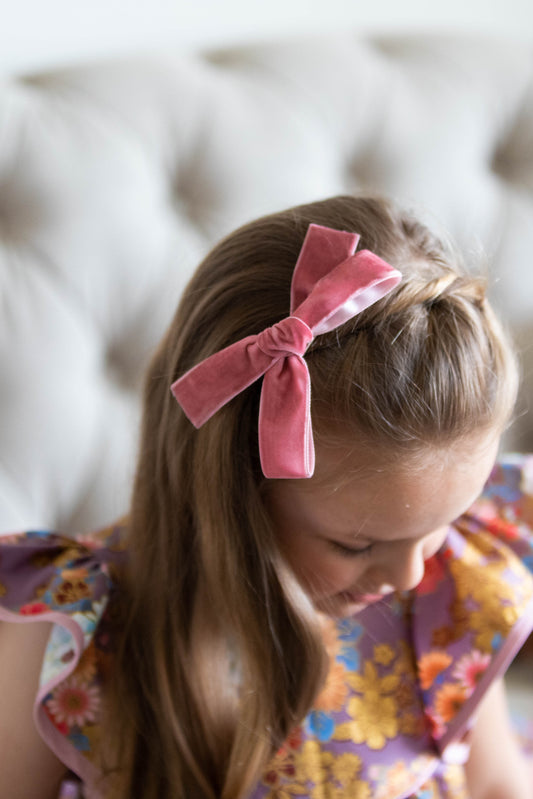 Dusty Pink Velvet Ribbon Bow