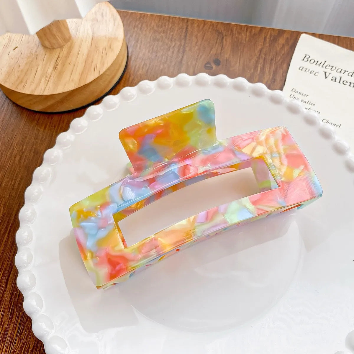 Bright Rainbow Claw Clips