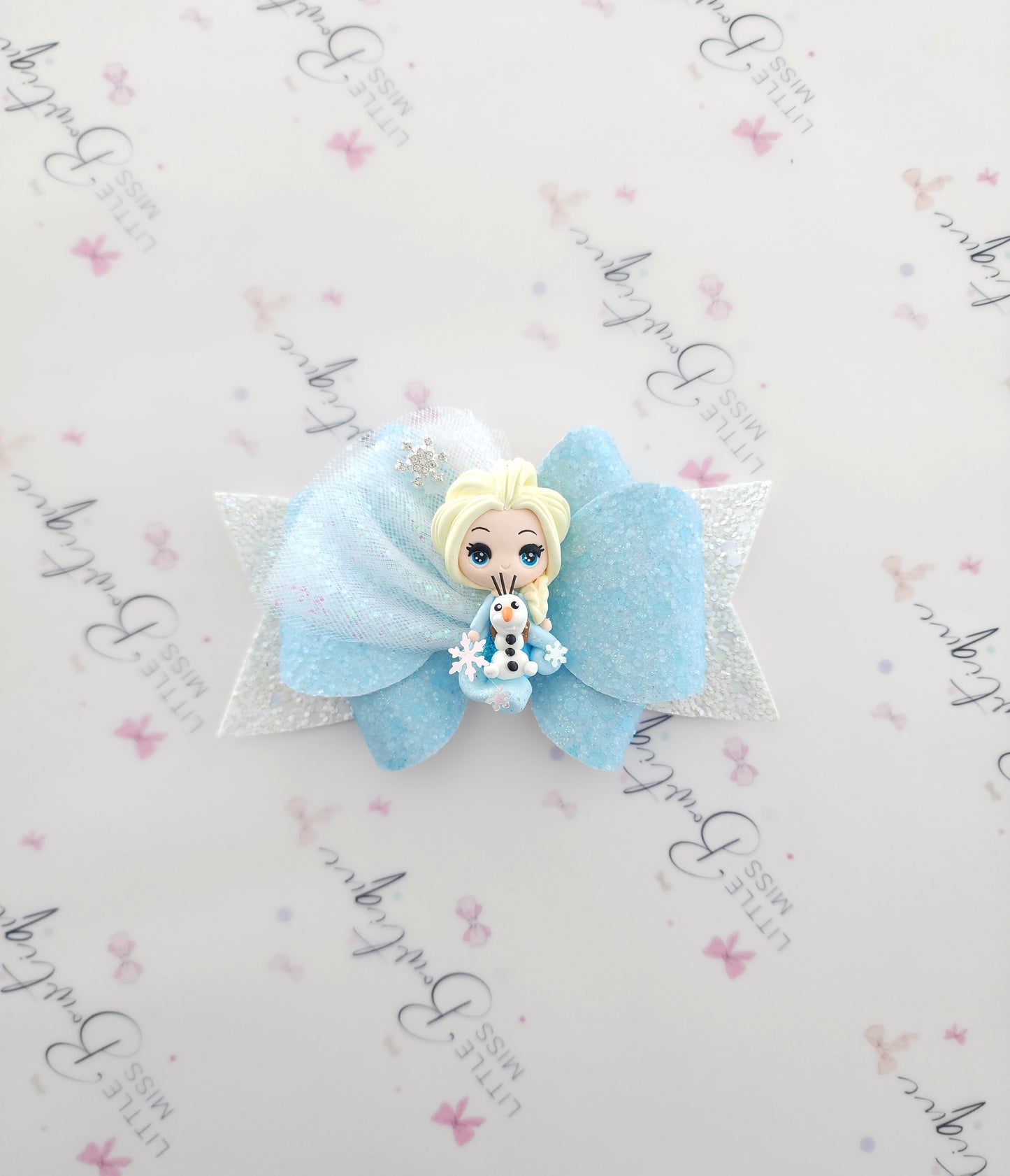 Luxe Elsa Inspired Clay Bow