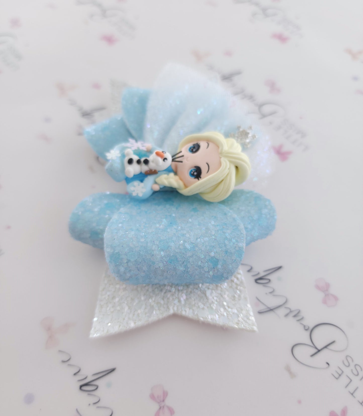 Luxe Elsa Inspired Clay Bow