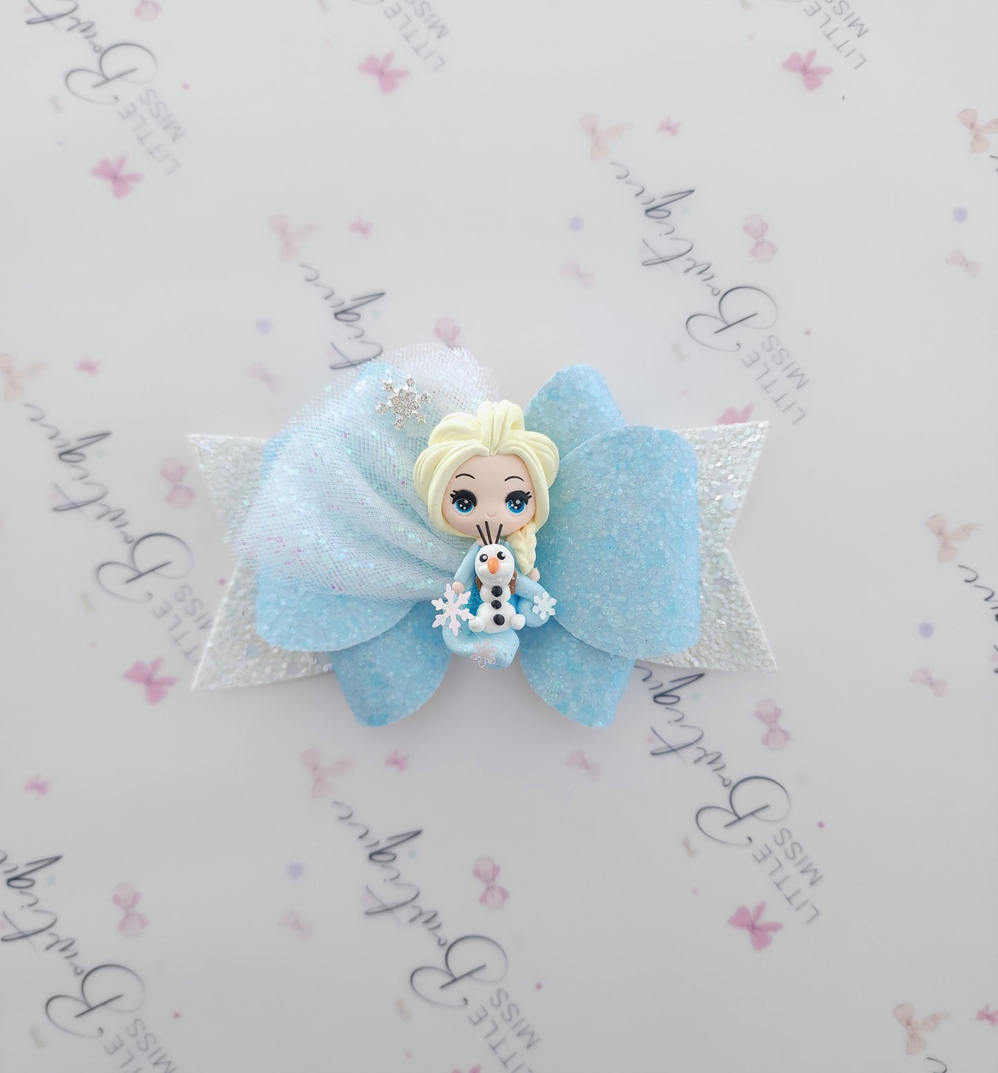 Luxe Elsa Inspired Clay Bow
