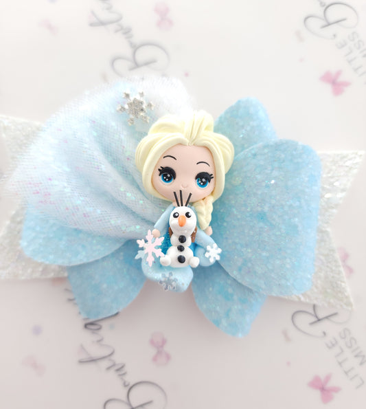 Luxe Elsa Inspired Clay Bow
