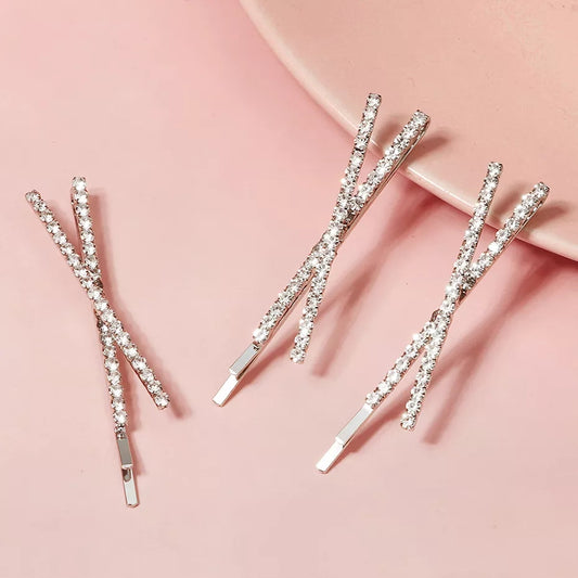 Luxe cross rhinestone clip 2pk