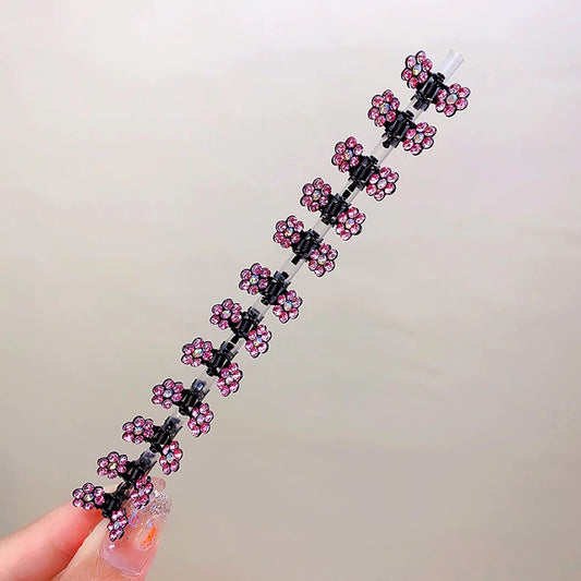 Mini Rhinestone Flower Claws 12pk