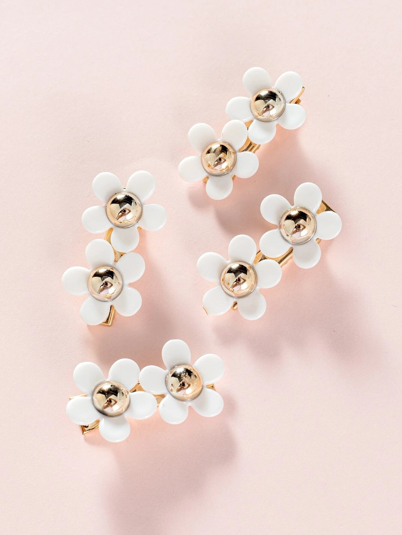 White/Gold Daisy Fringe clips (2 sizes)