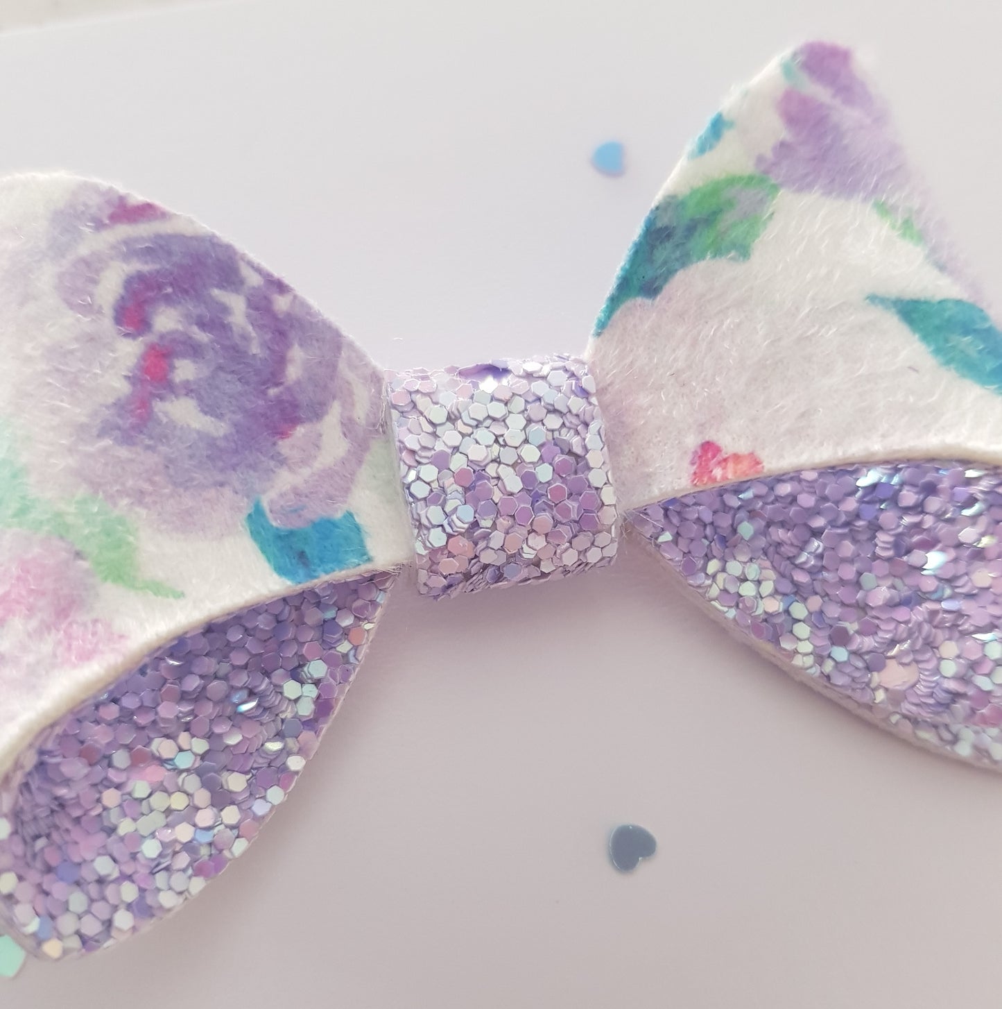 Purple Florals Summer Bow