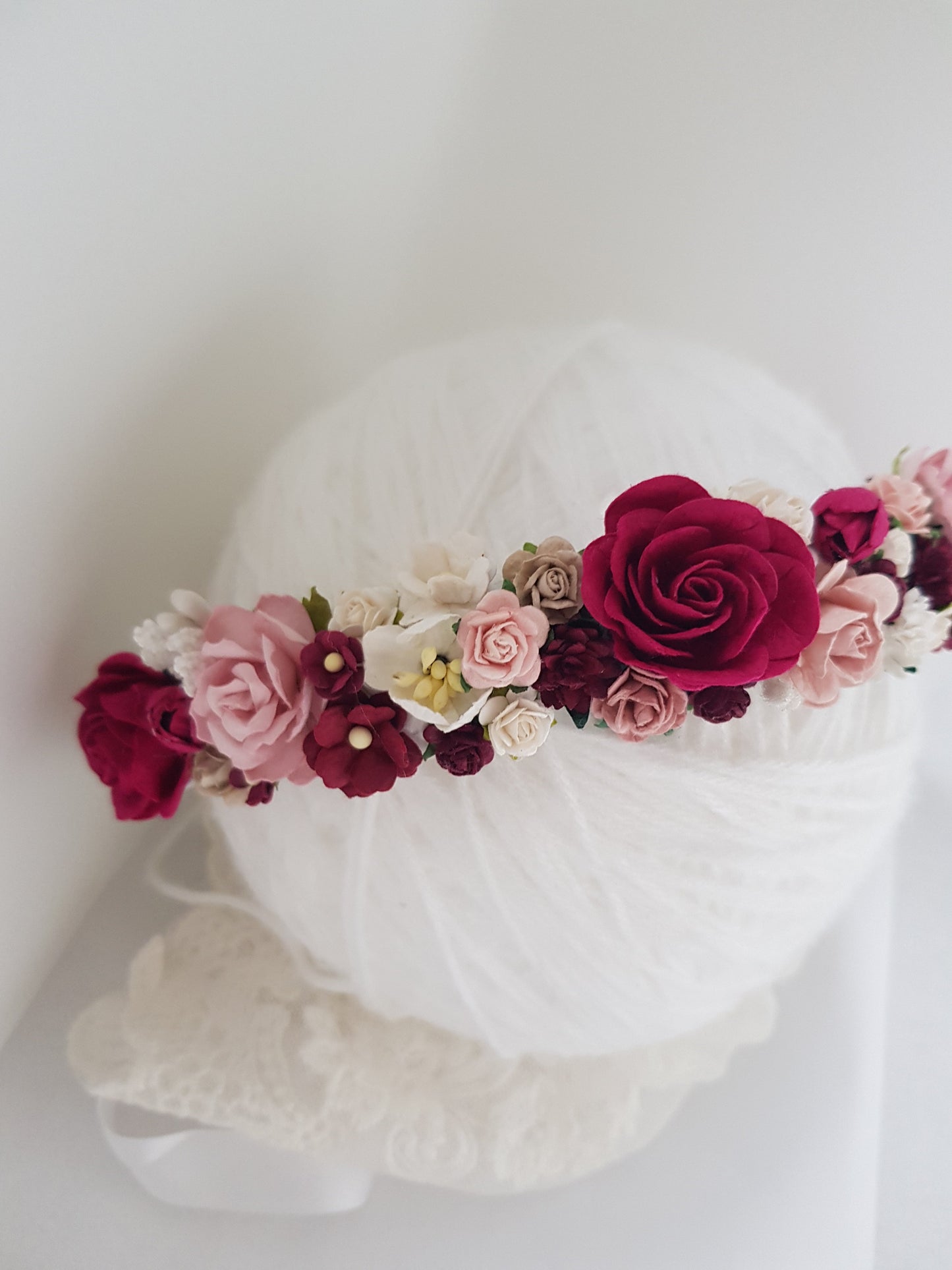 Royal Red flower crown