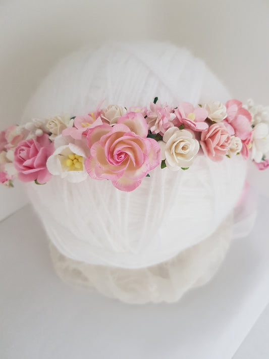 Pink flower crown