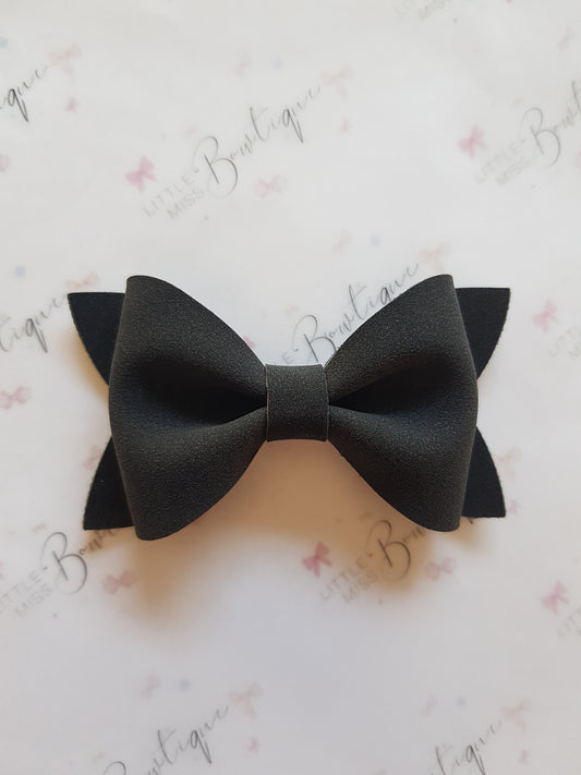 Black Suede Ivy Bow