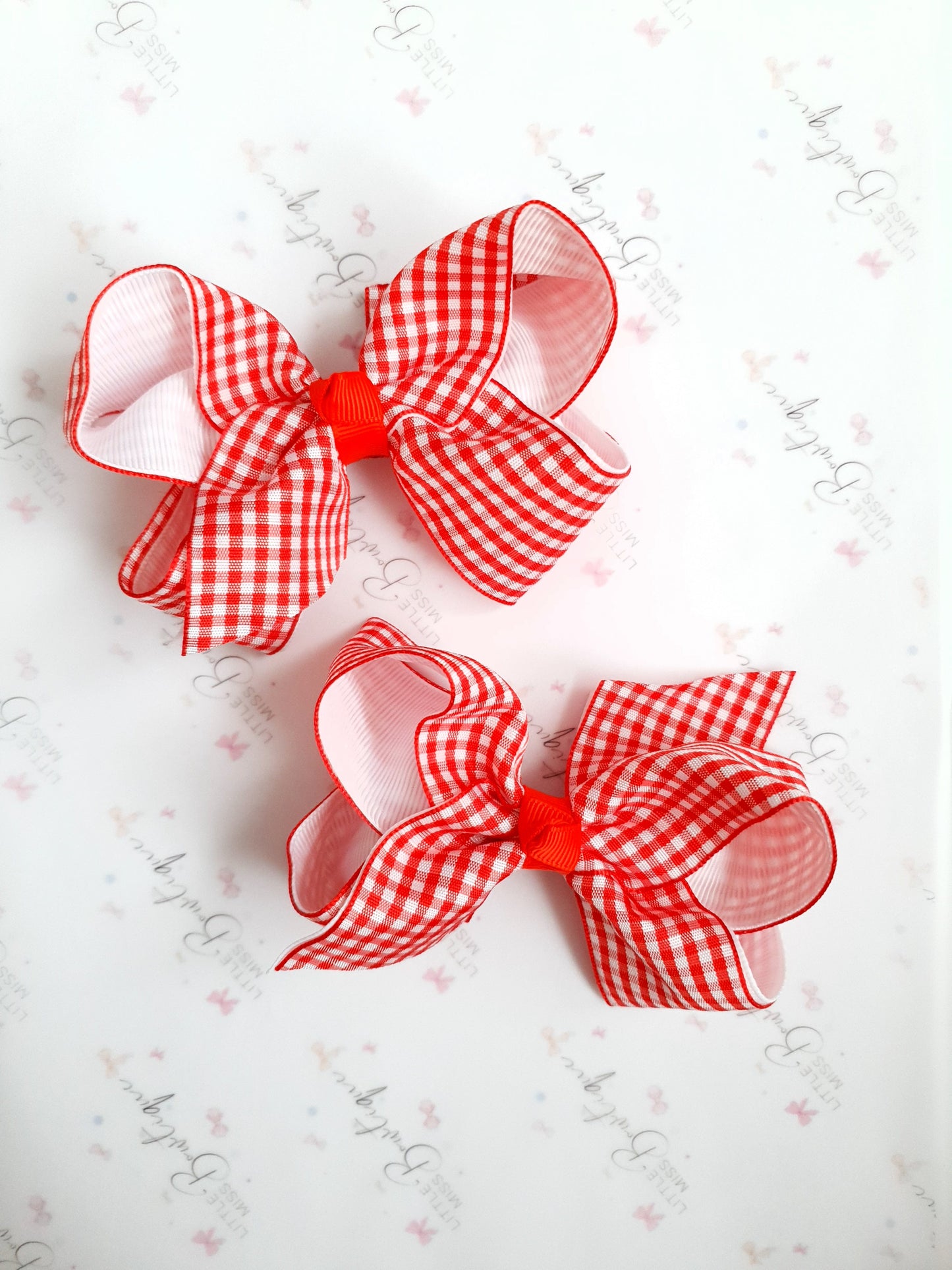 Ribbon Gingham Bows - 8 Colours