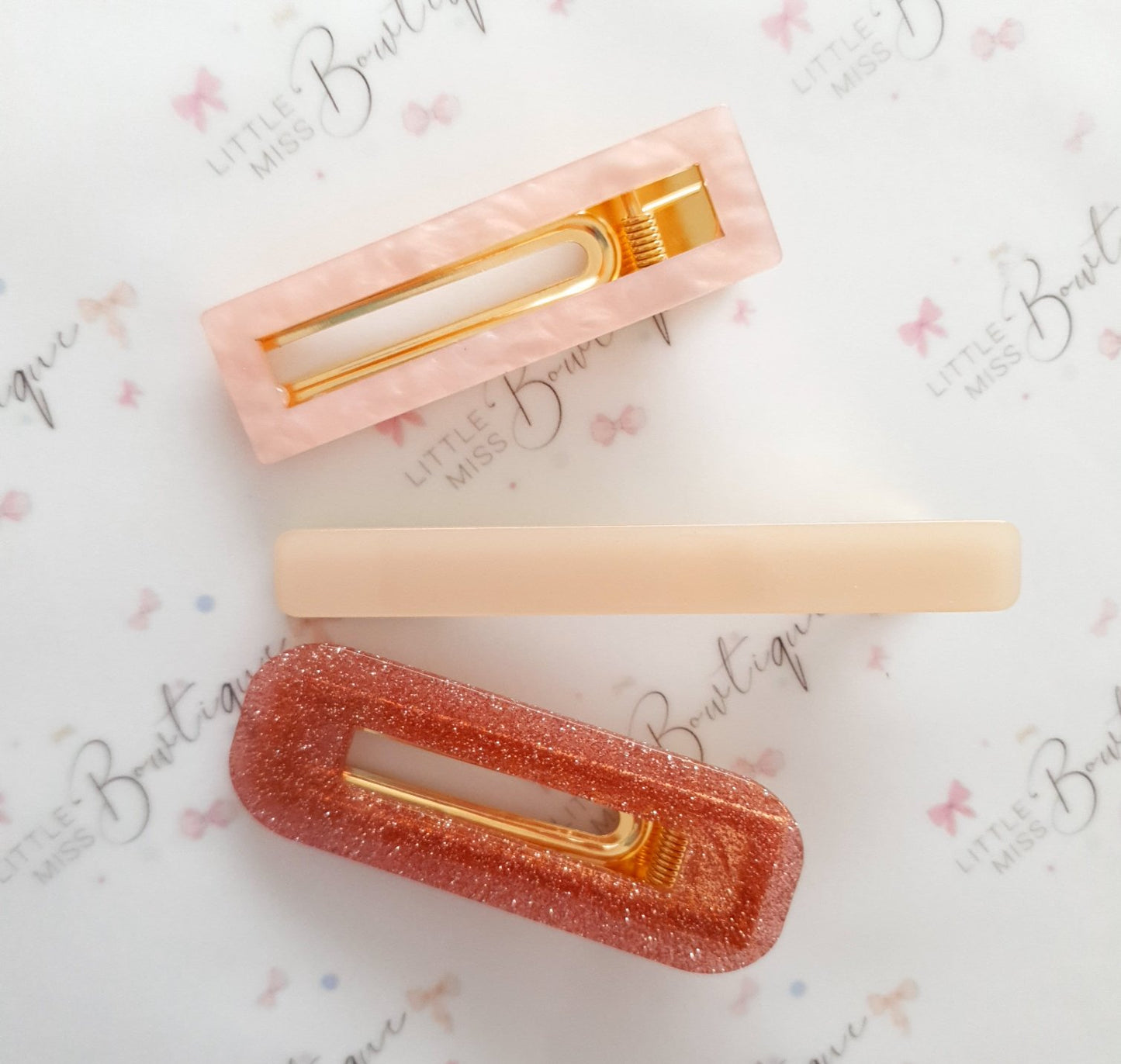 Pink/Nude Hair Clips 3pk