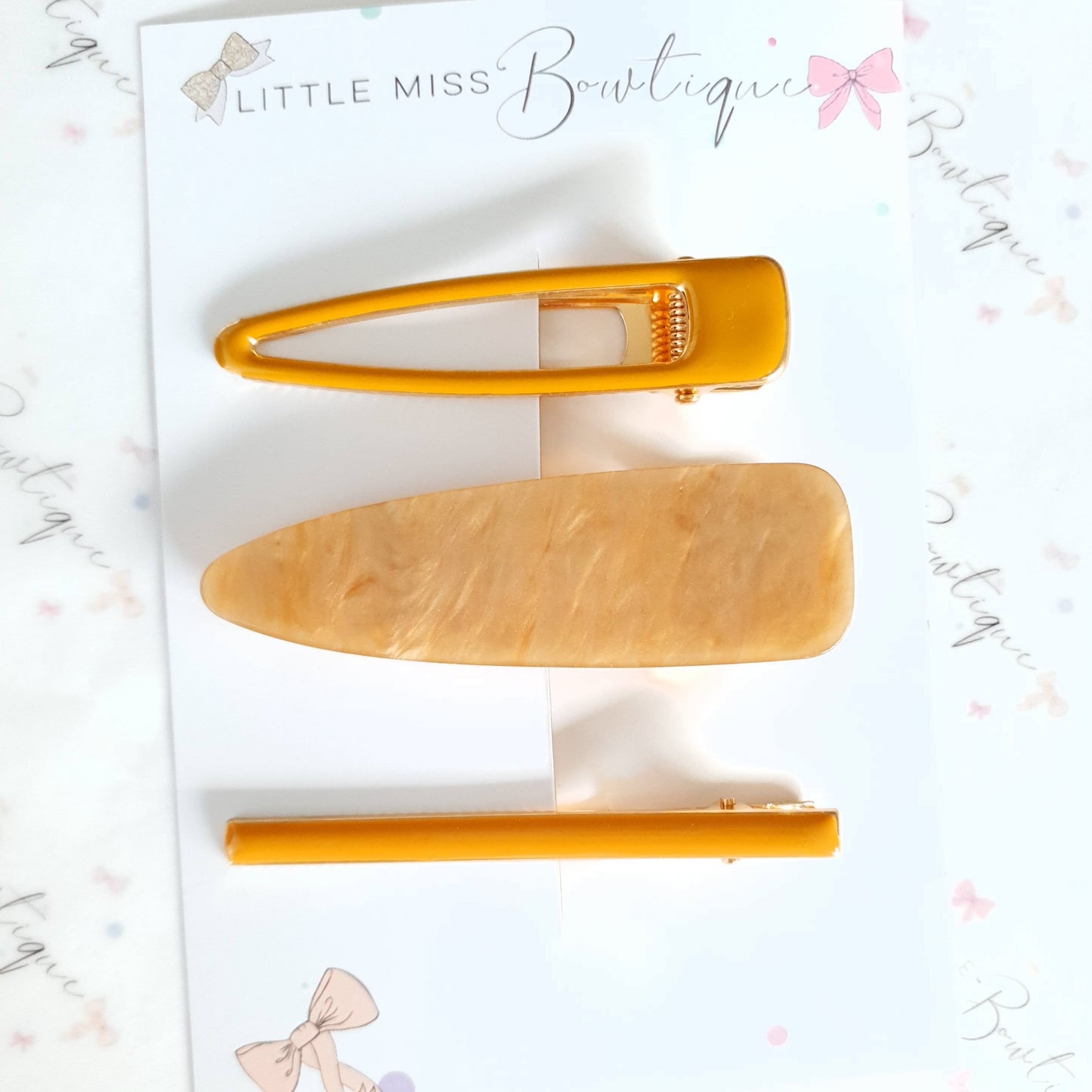 Mustard Fringe Clip Set