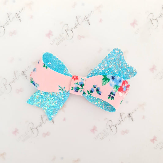 Blue Floral Sophia Bow
