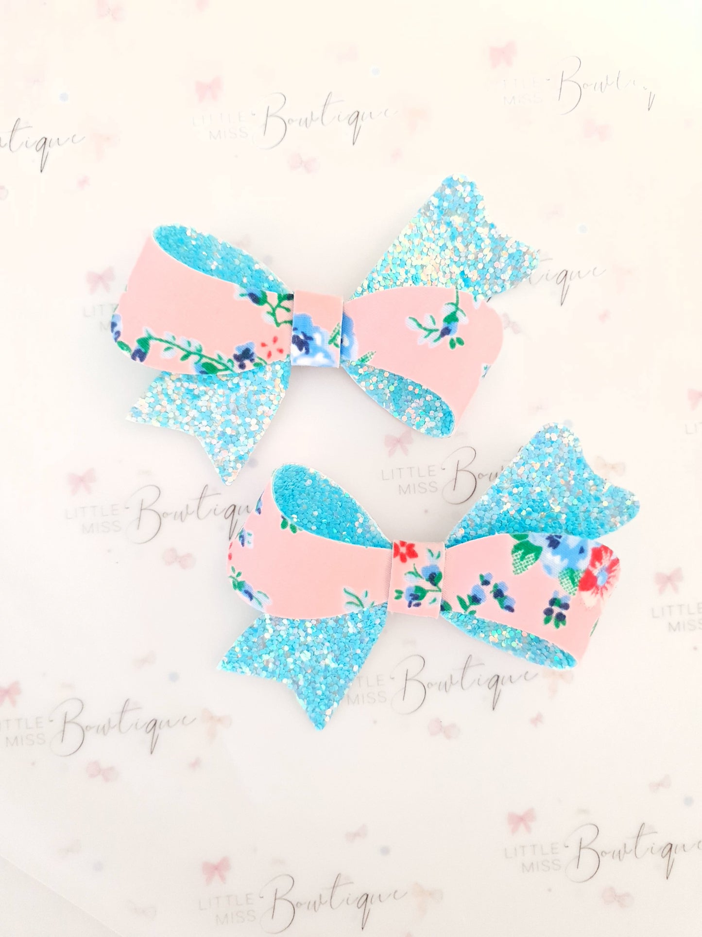 Blue Floral Sophia Bow
