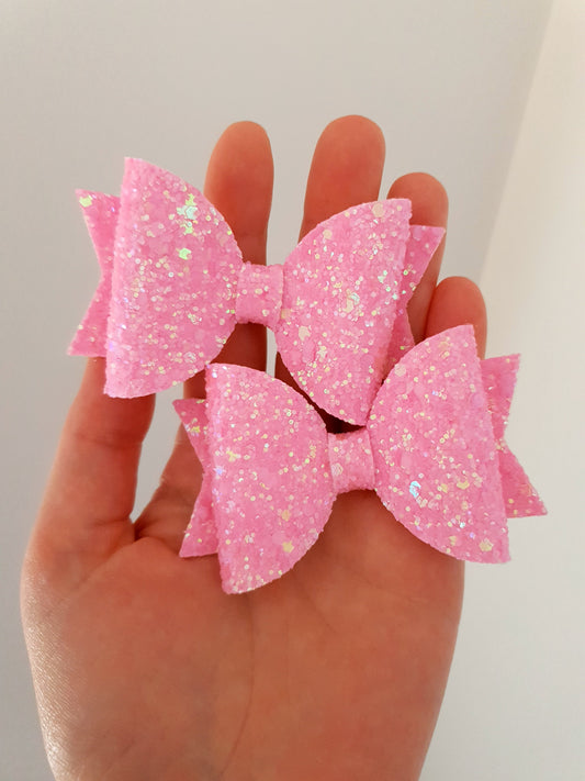 Pink Glitter Iridescent Bows