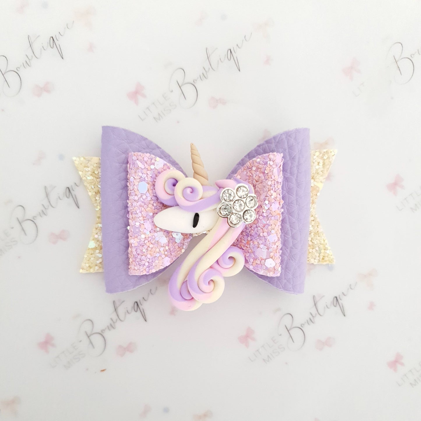 Sweet Lavender unicorn bow