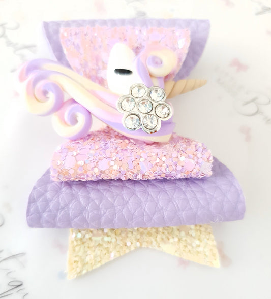 Sweet Lavender unicorn bow