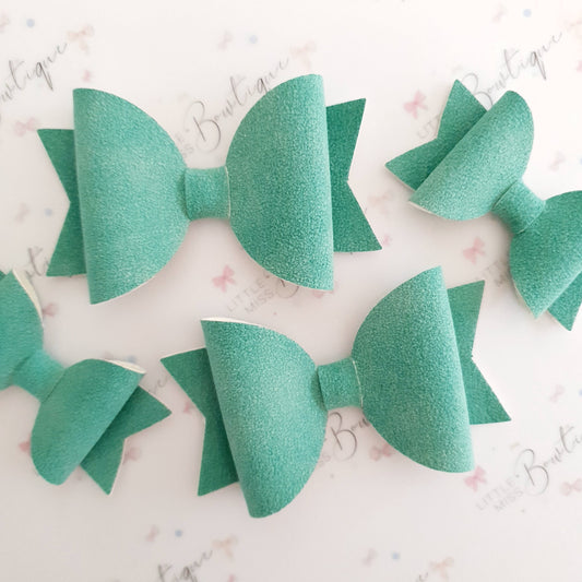 suede bow, handmade bow, bow, hair clip, little miss bowtique