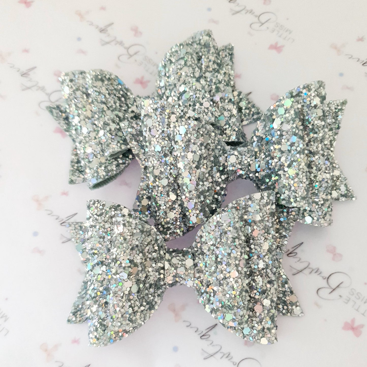 Holographic Double Glitter Bow