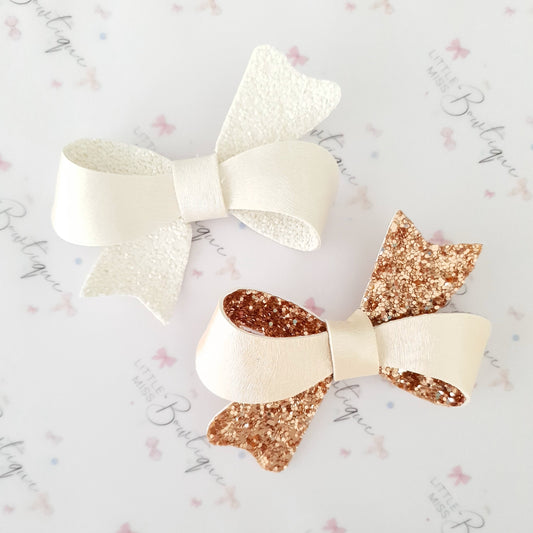 White & Gold Sophia Bows