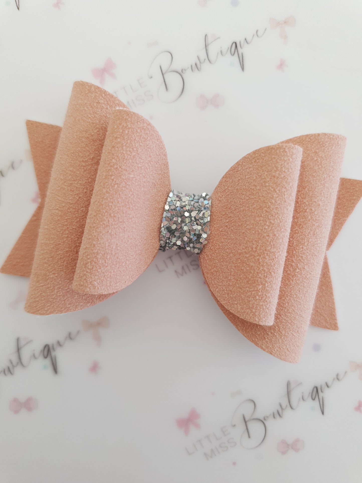 Suede Dusty Pink Double Bow