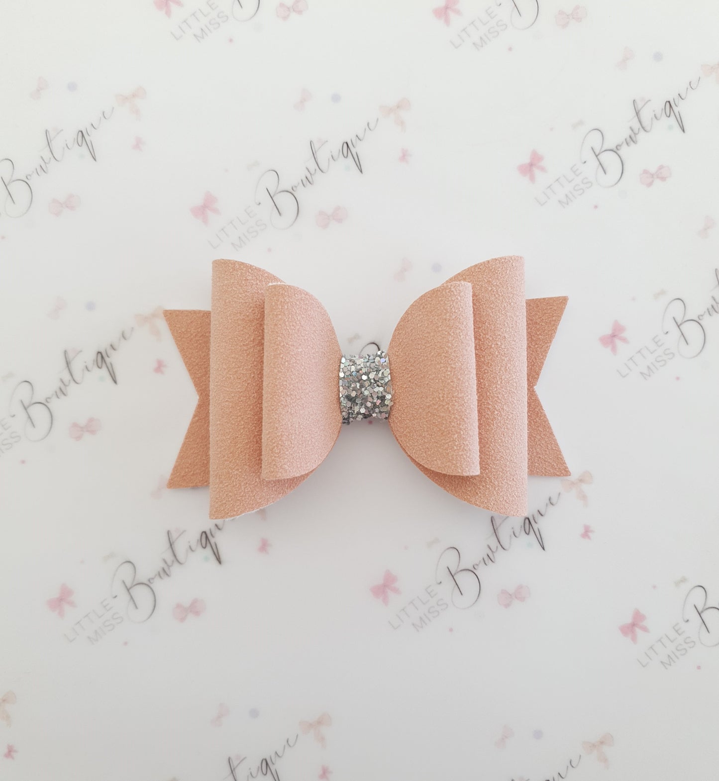 Suede Dusty Pink Double Bow