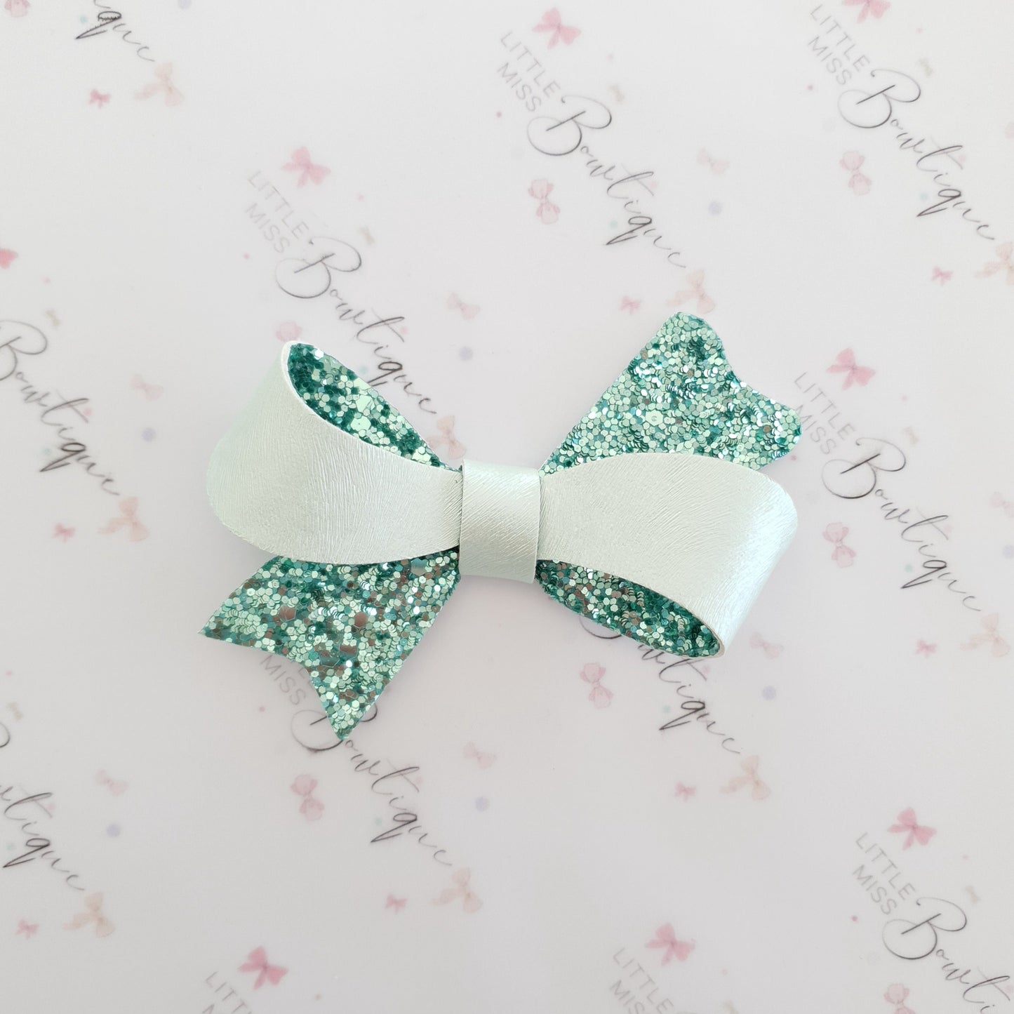 Mint Glitter Sophia Bow