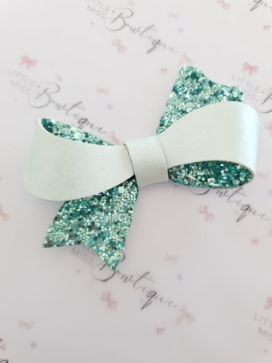 Mint Glitter Sophia Bow