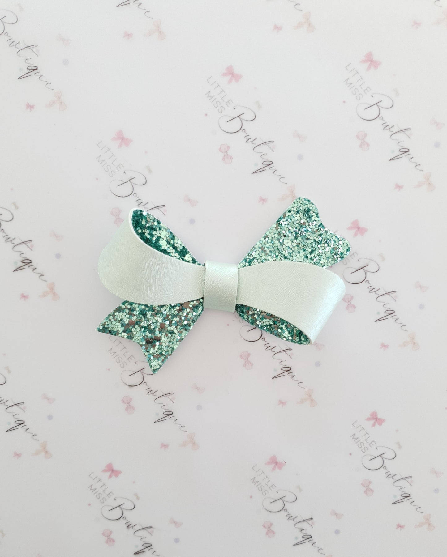 Mint Glitter Sophia Bow
