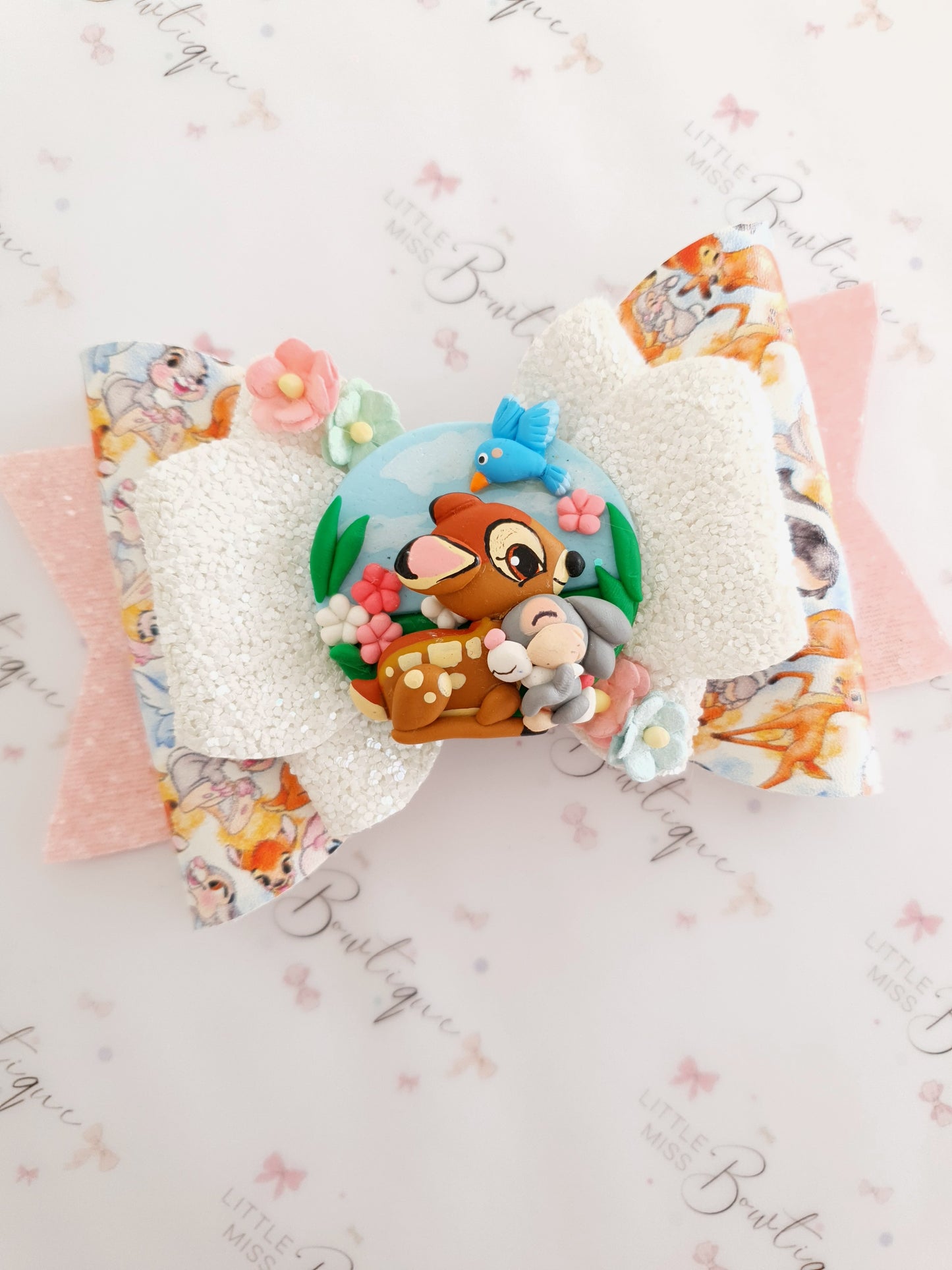 Floral Fawn Bow