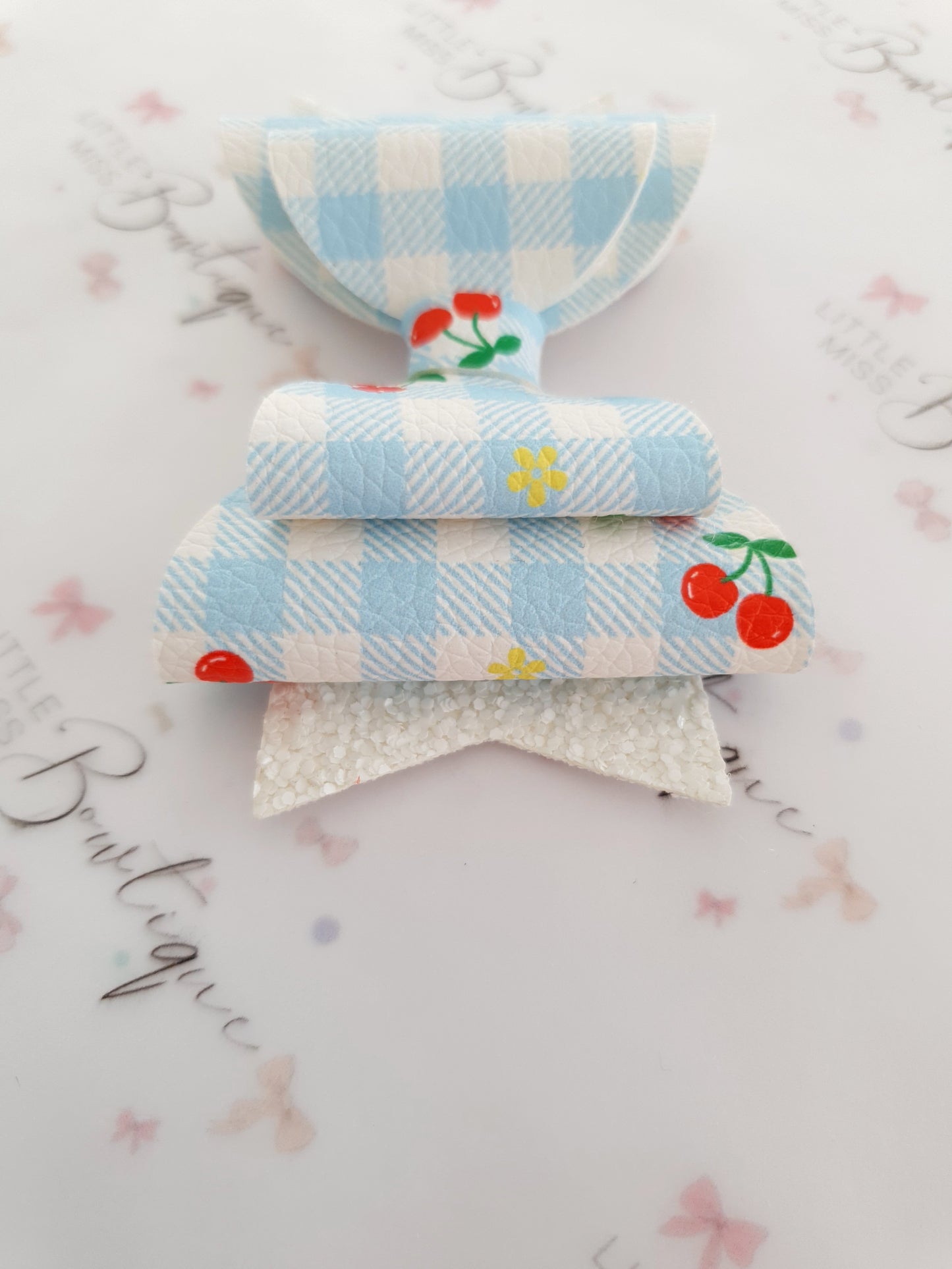 Cherry Gingham Bow