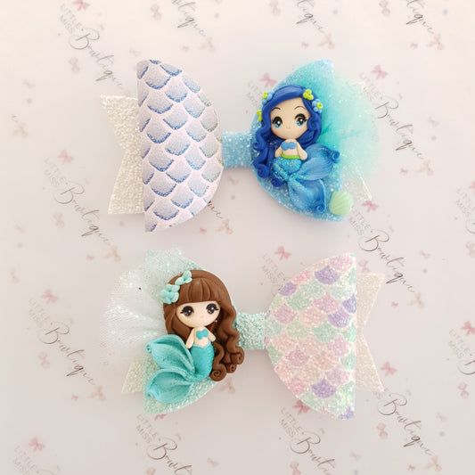 Blue/Teal Mermaid Bows