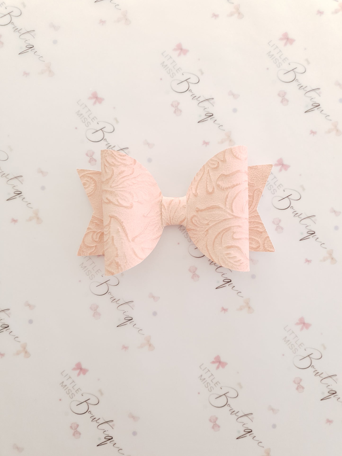 Vintage Embossed Faux Leather Bows (4 colours)