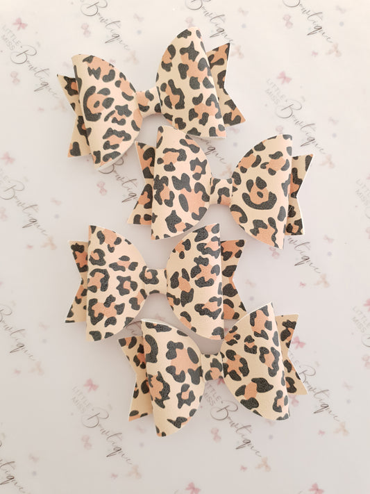 Suede Leopard Bows