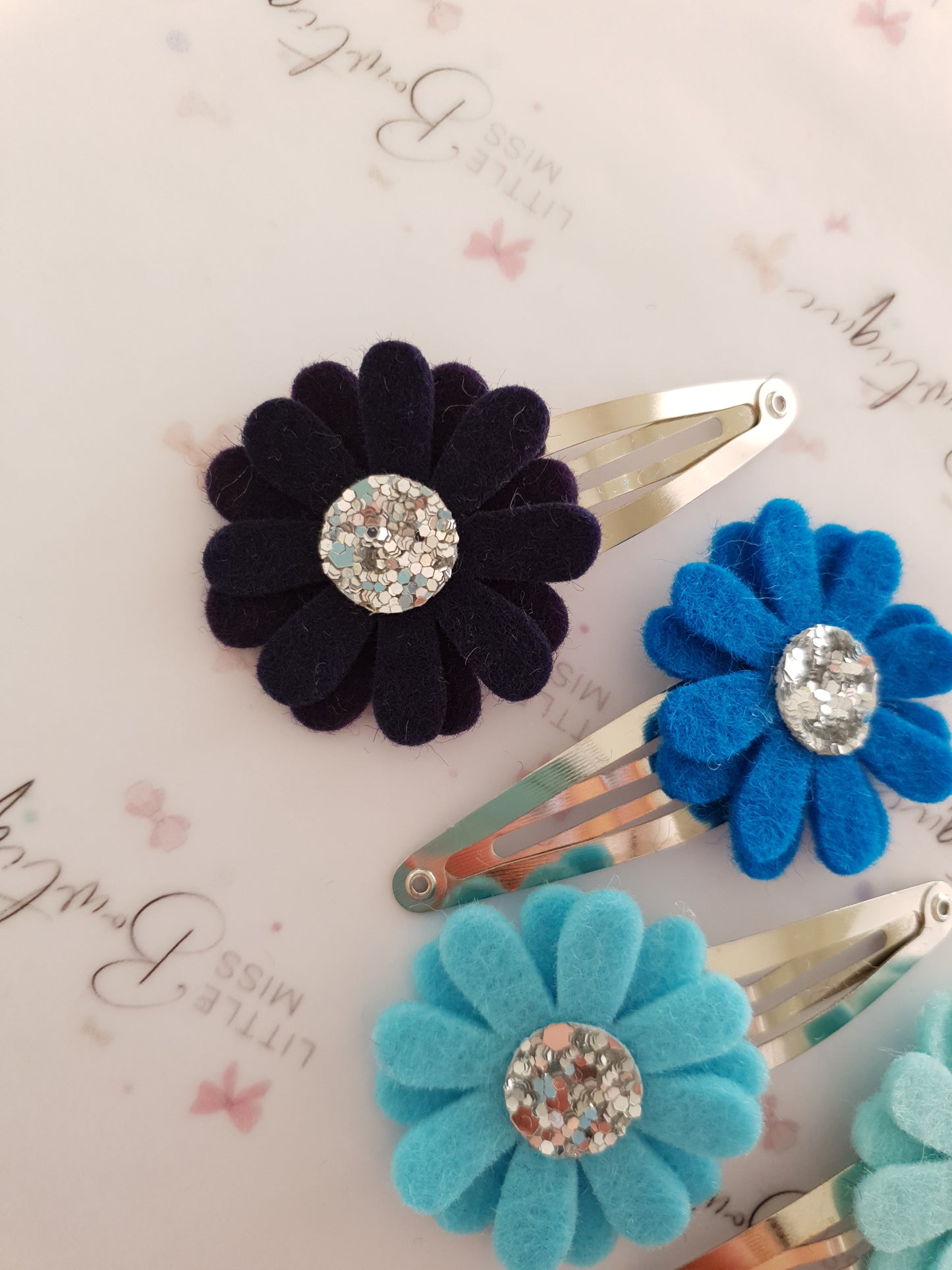 Blue Daisy Snap Clips