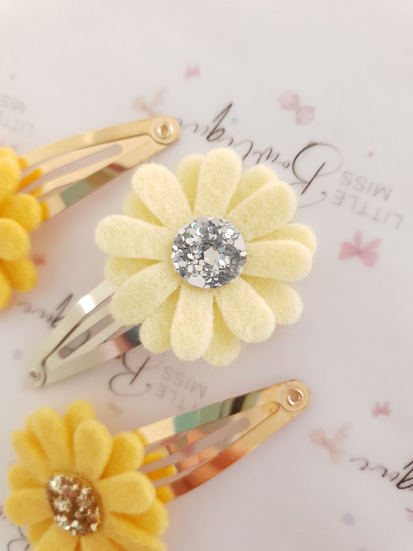 Yellow Daisy Snap Clips