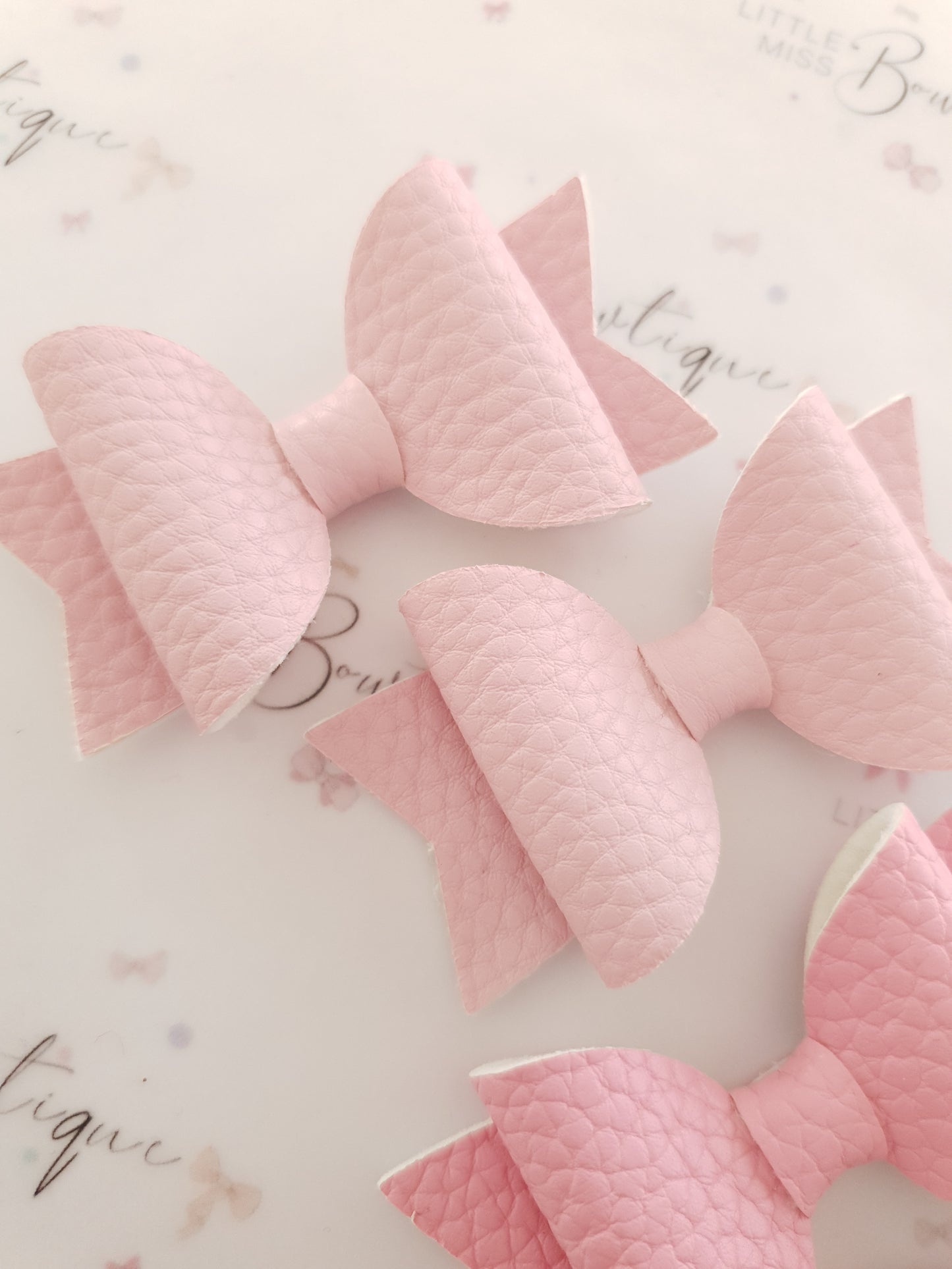 Faux Leather and Glitter Pigtail Bows (44 colours)